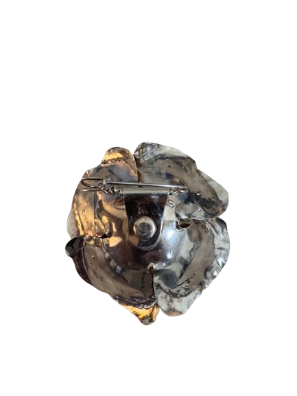 FLOR JOYA BROCHE GRANDE PLATA