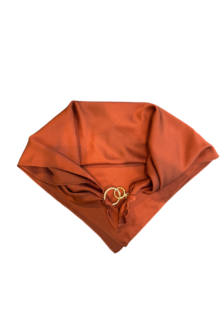 PAÑUELO MARRÓN CON PIEZAS BROCHE