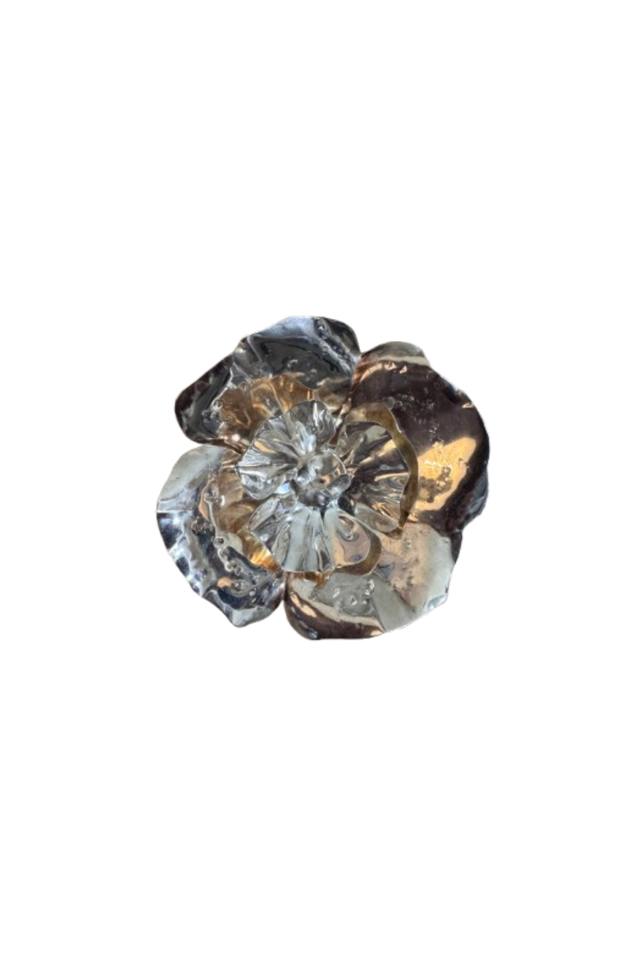 FLOR JOYA BROCHE GRANDE PLATA