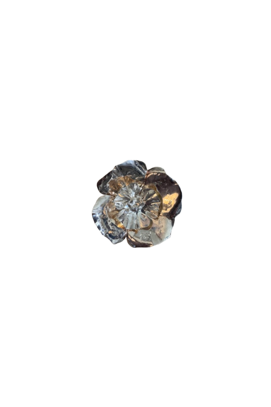 FLOR JOYA BROCHE MEDIANA PLATA