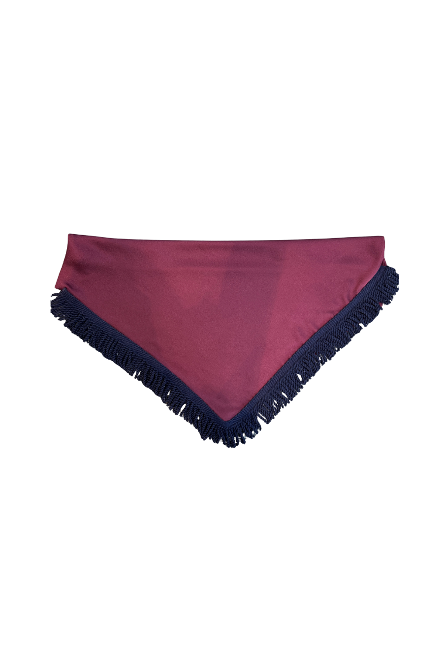 PAÑUELO GRANATE CON FLECOS AZULES