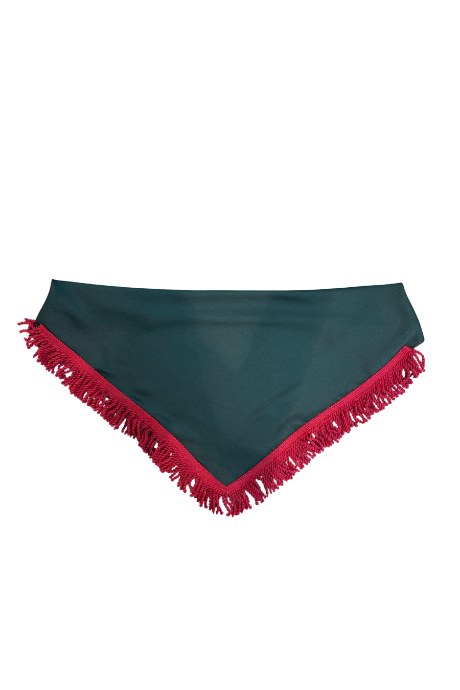PAÑUELO VERDE CON FLECOS GRANATES