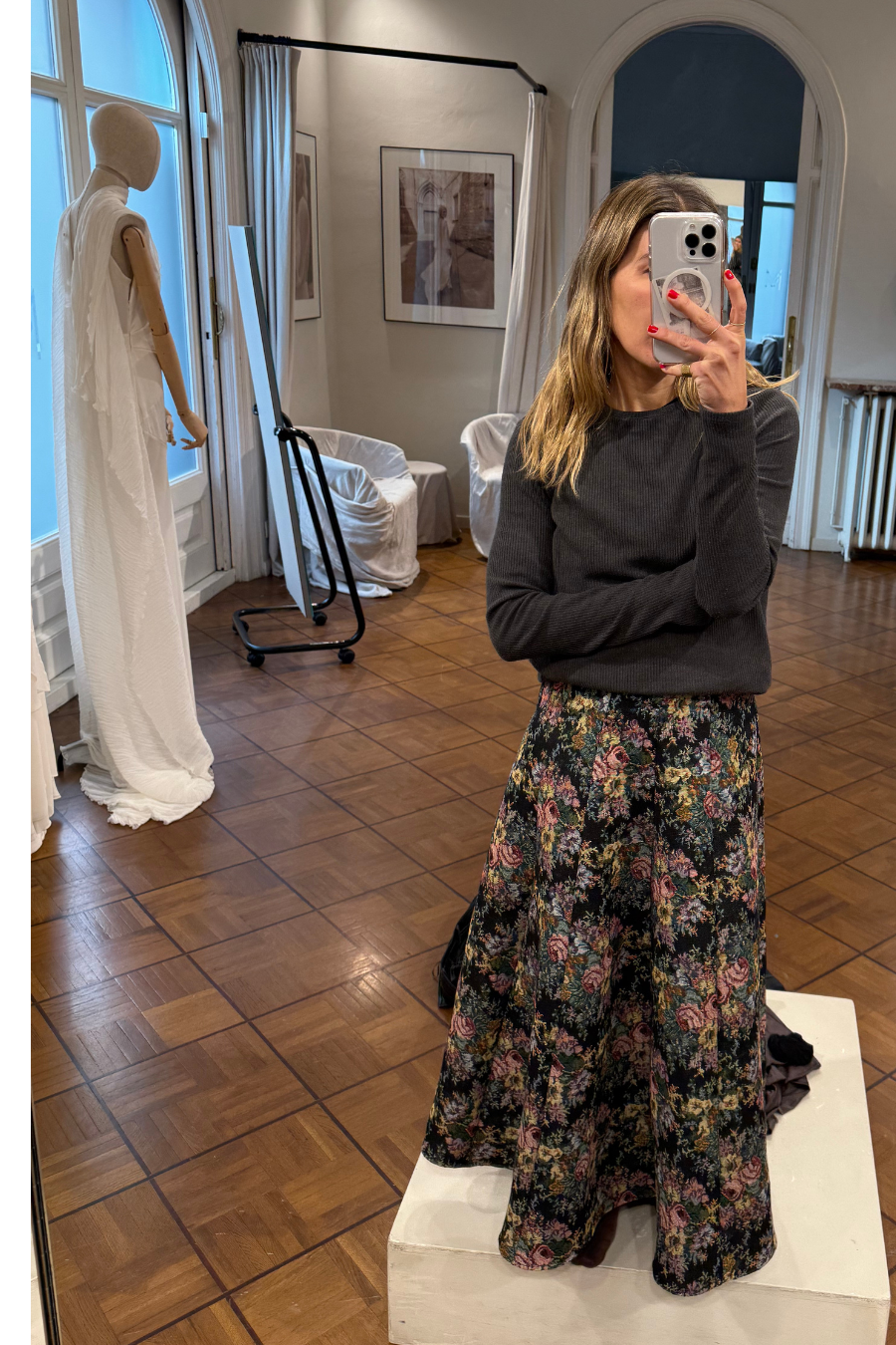 FALDA JACQUARD FLORES